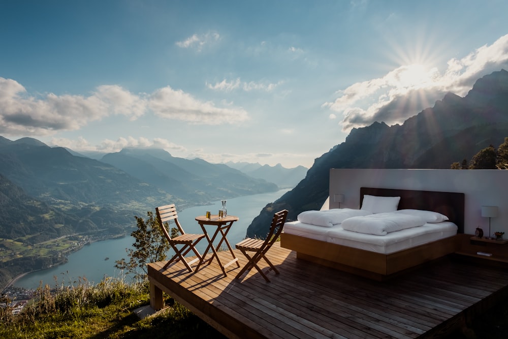 brown wooden chair on brown wooden deck