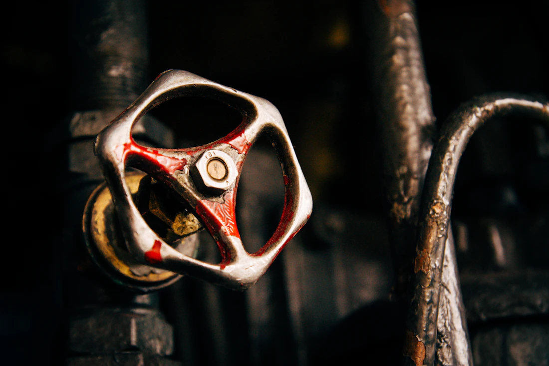 Close-up of precision industrial machinery