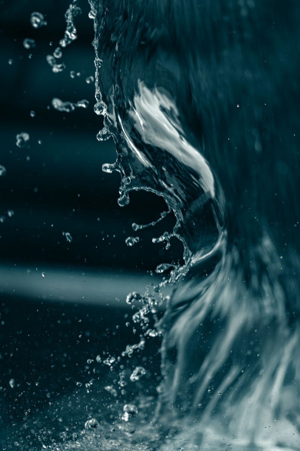 water splash in close up photography