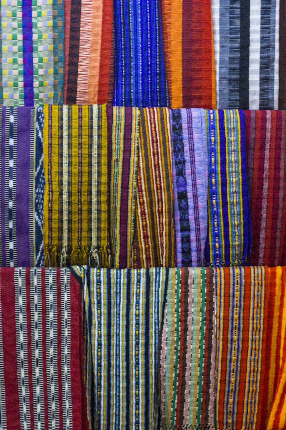 red blue and yellow textile