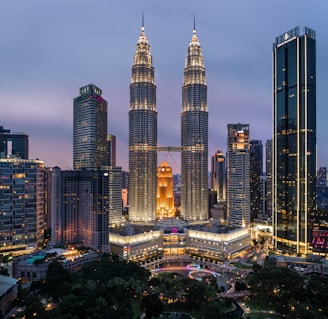 high rise building during night time