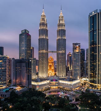 high rise building during night time