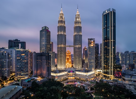 high rise building during night time