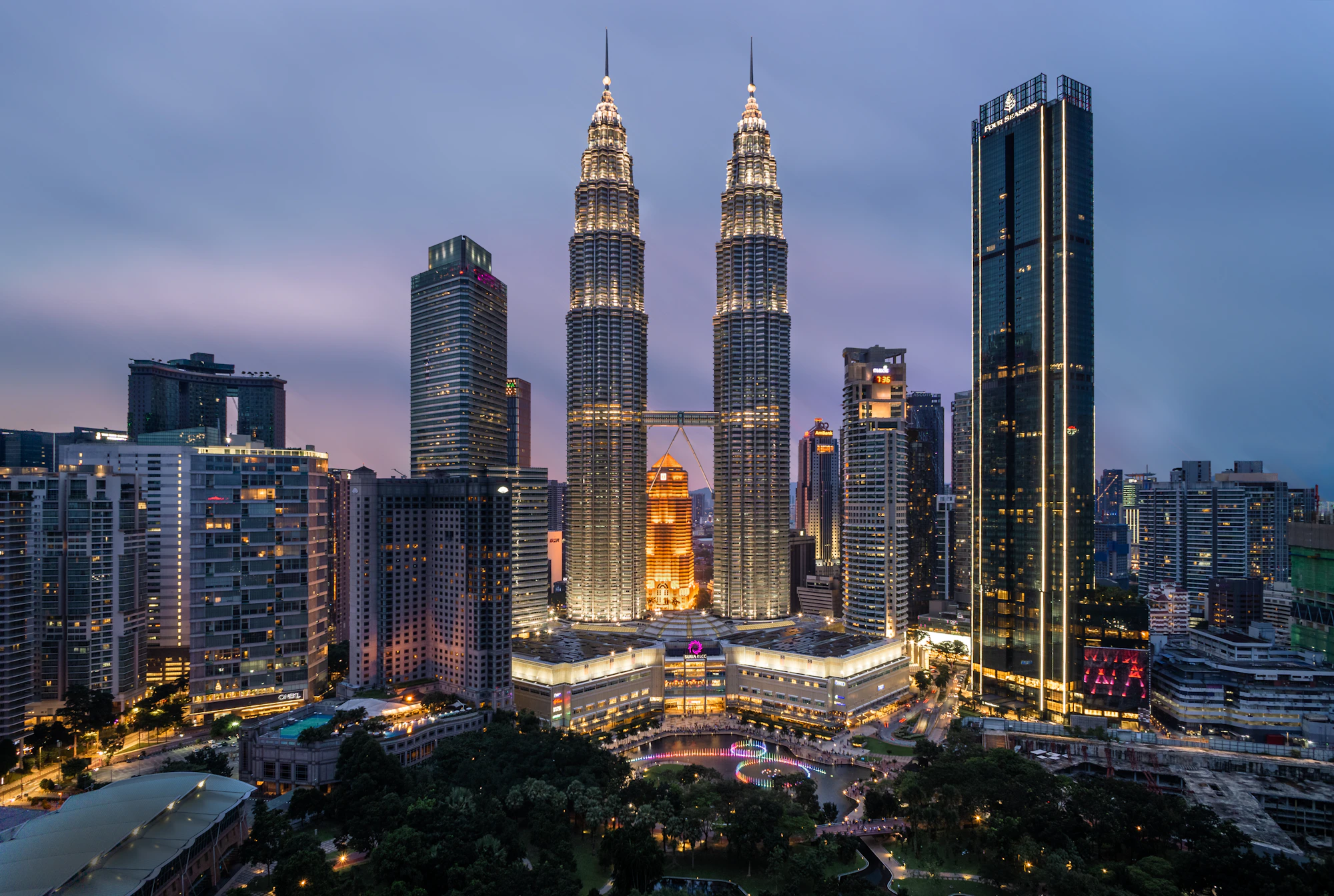 Petronas Twin Towers, Kuala Lumpur at dusk