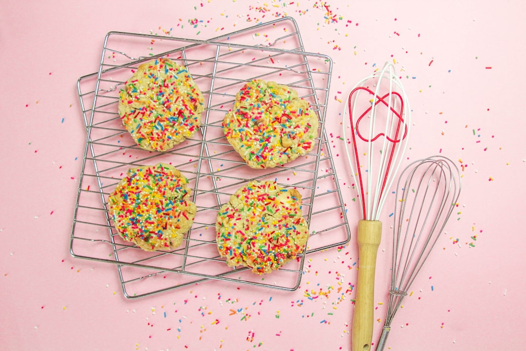 assorted color of candies on white tray, Birthday Cake Cookie