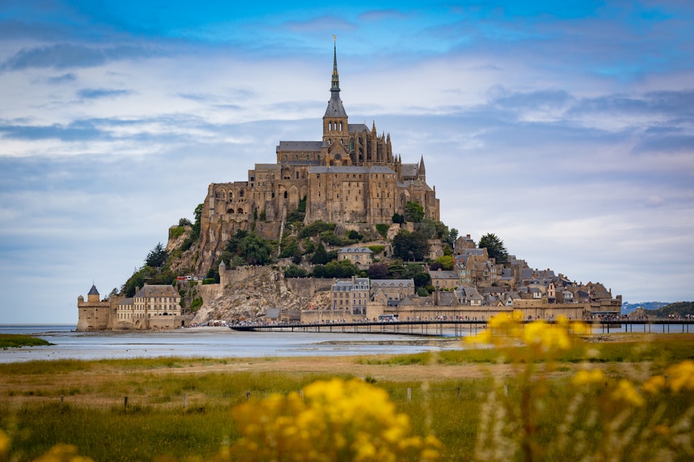 Mont-Saint-Michel castle on island