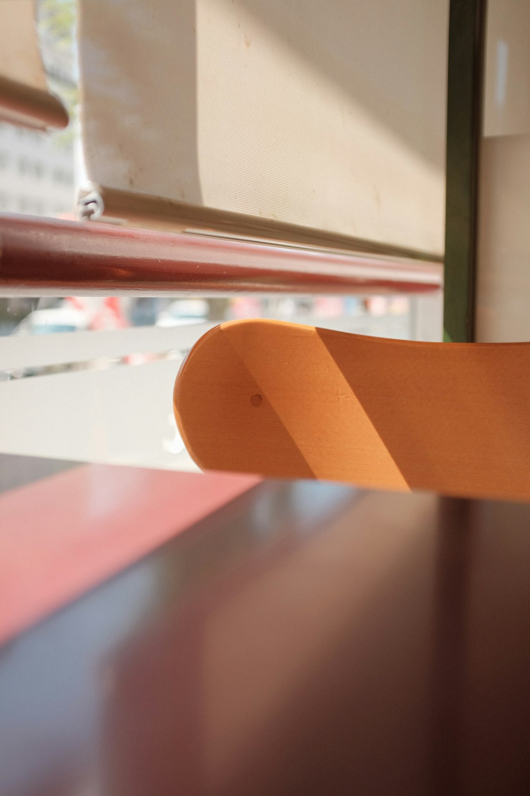 orange and white wooden table