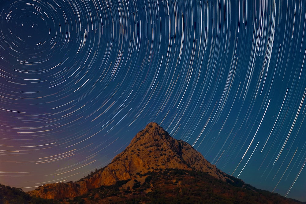 time lapse photography of stars in sky