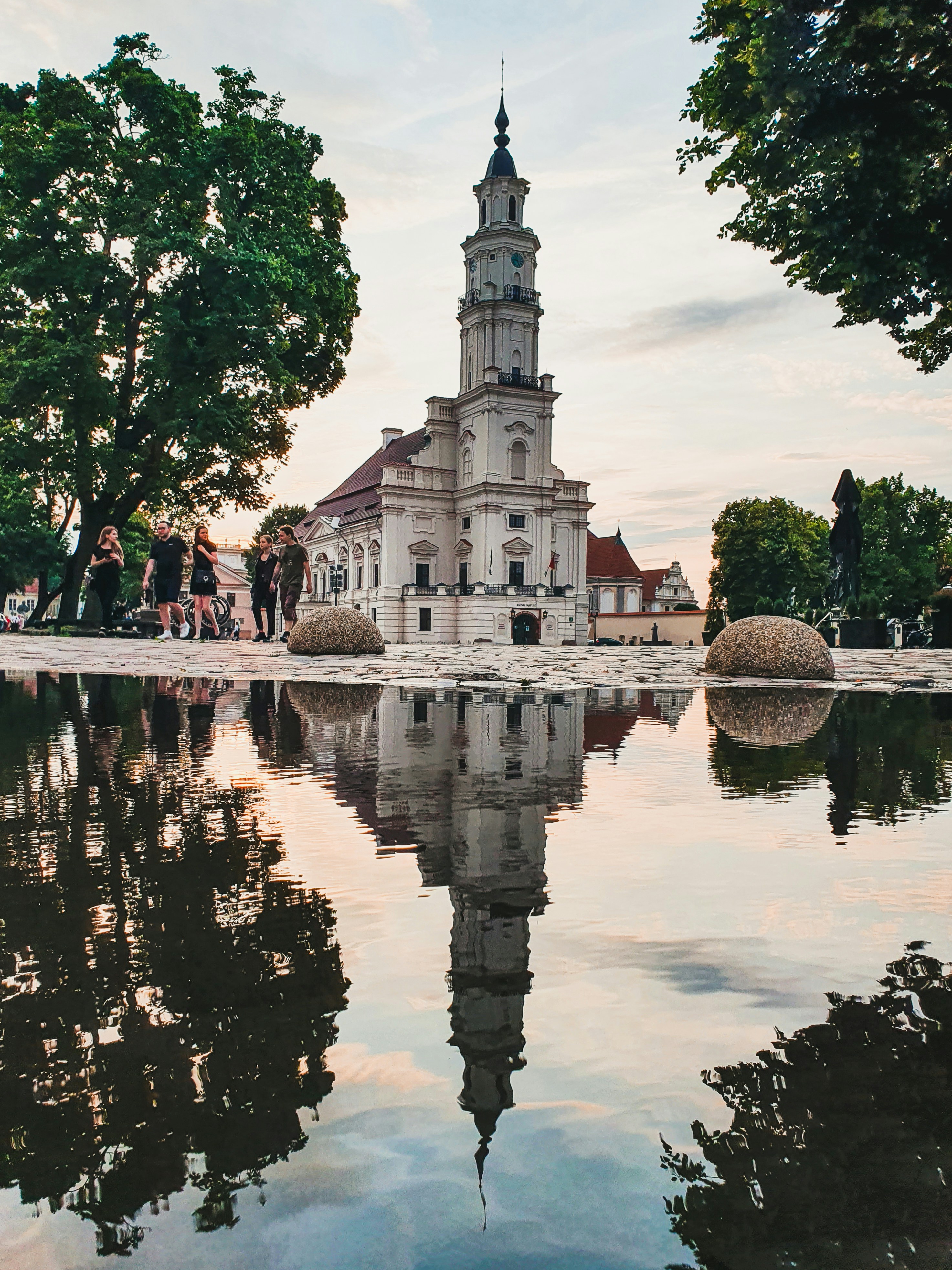 people walking on park near body of water during daytime