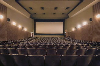 An empty movie theater.