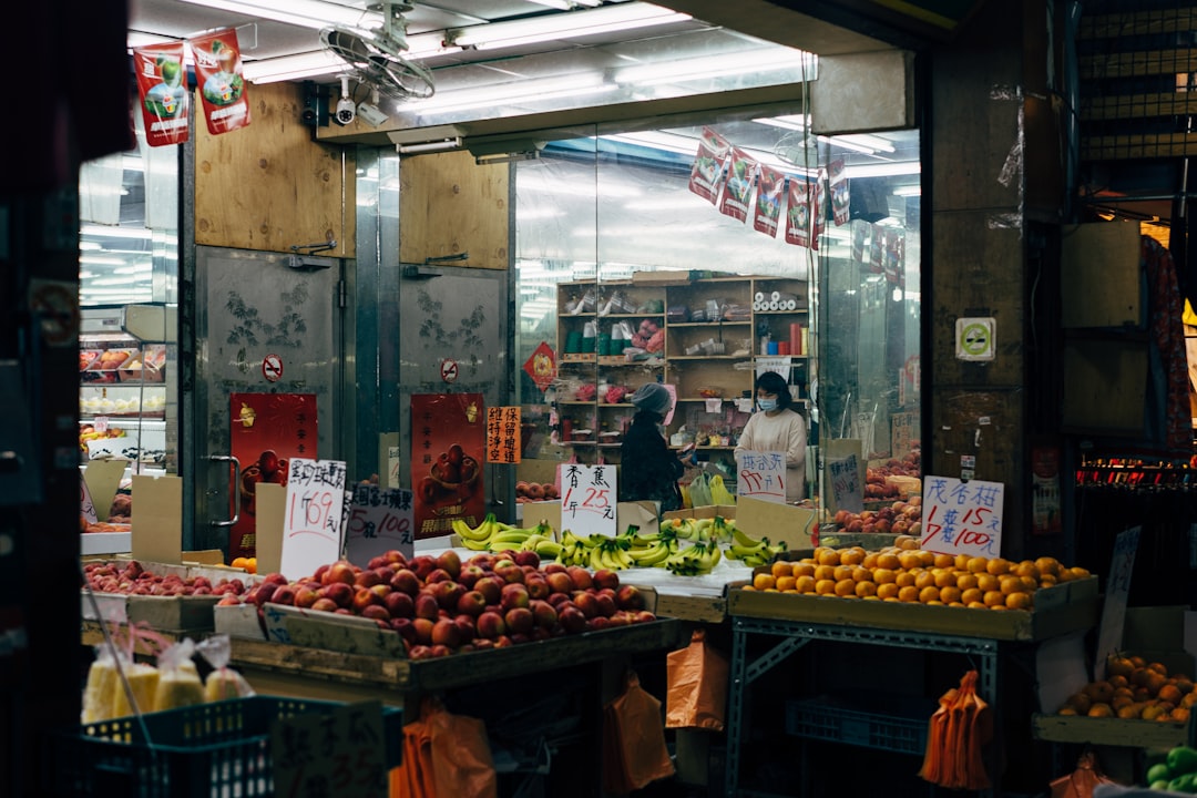 fruits on display in store