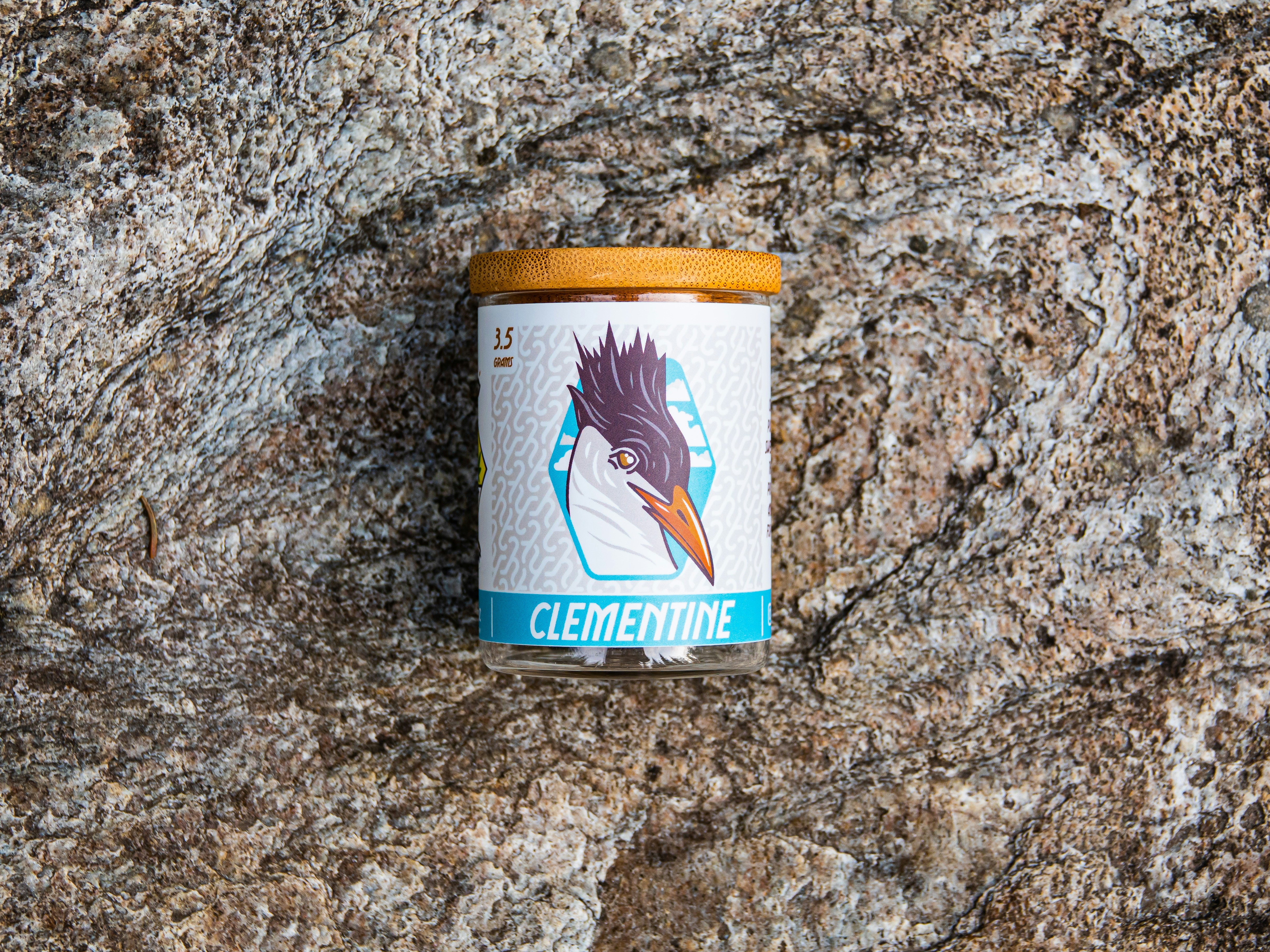 white and brown labeled box