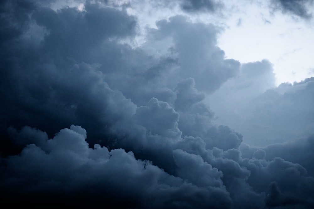 white clouds and blue sky