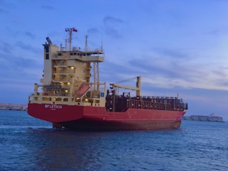 red and white ship on sea during daytime