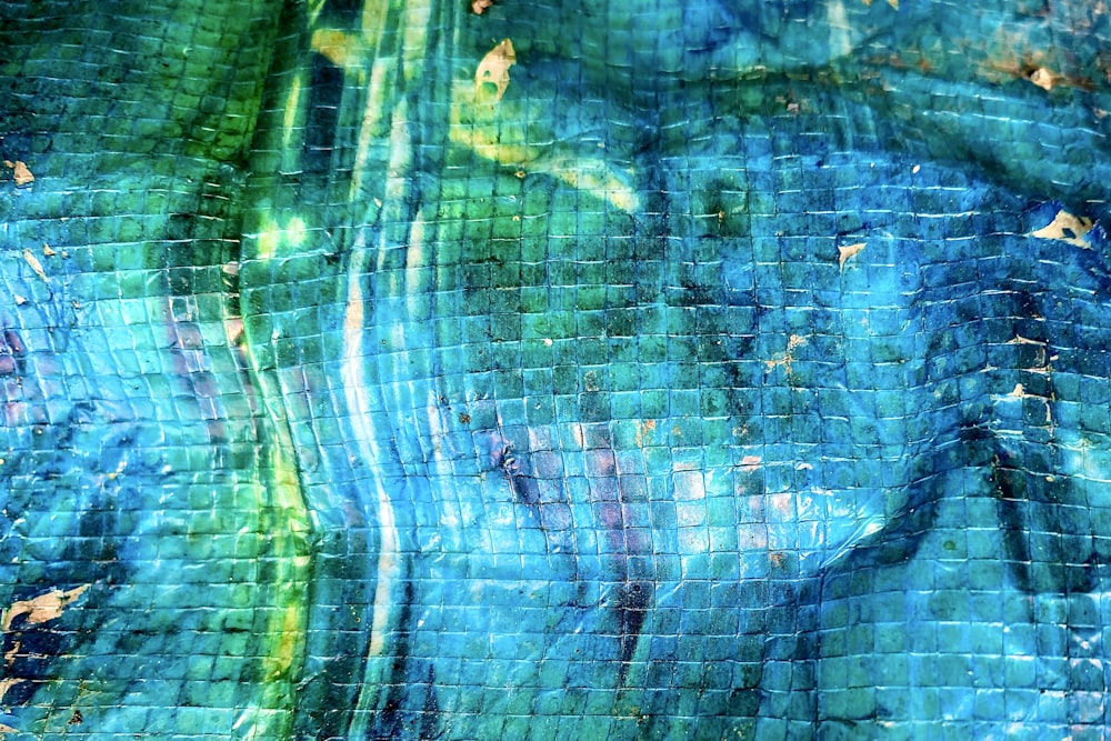 green and blue abstract painting