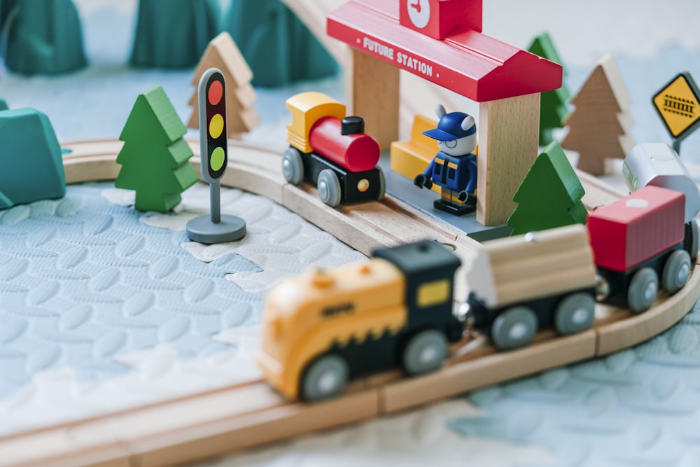 wooden train set