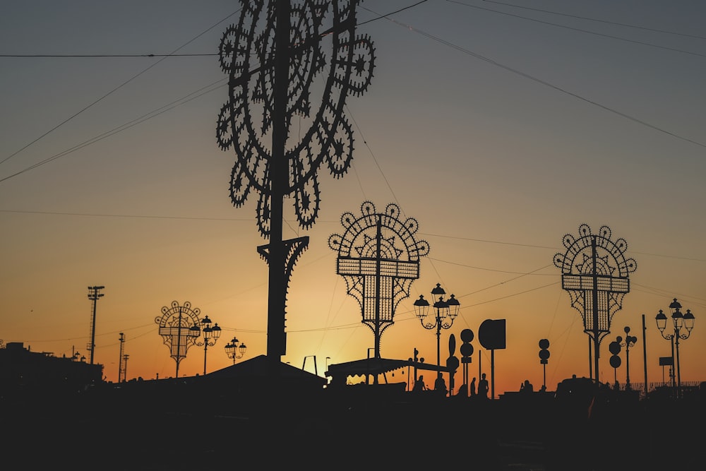 silhouette of trees during sunset