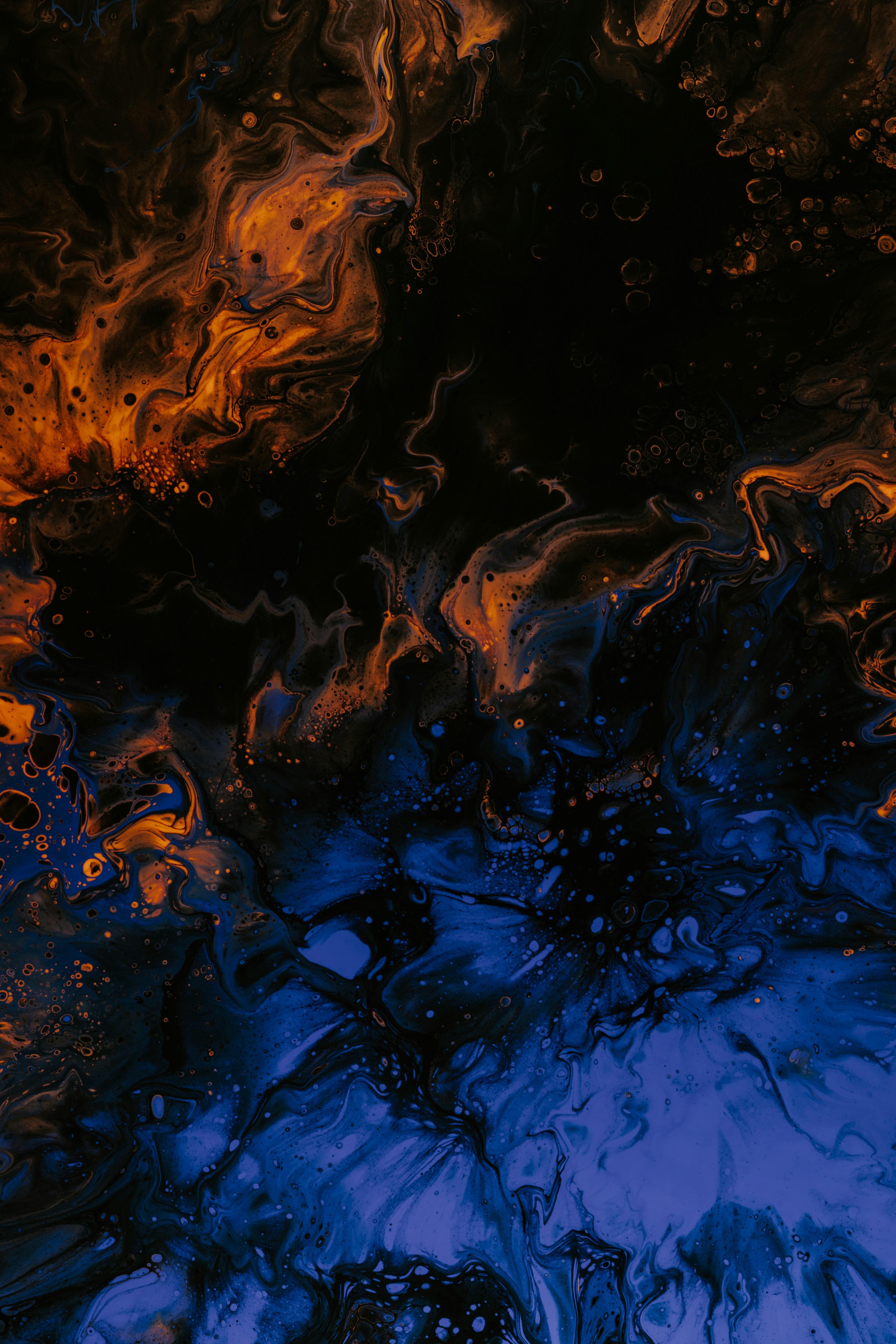 brown and blue abstract painting