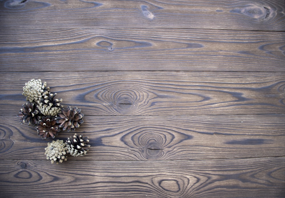 silver and gold flower ornament on brown wooden table