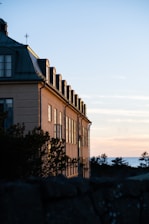 Exterior view of the Seychelles synagogue bathed in soft morning light.