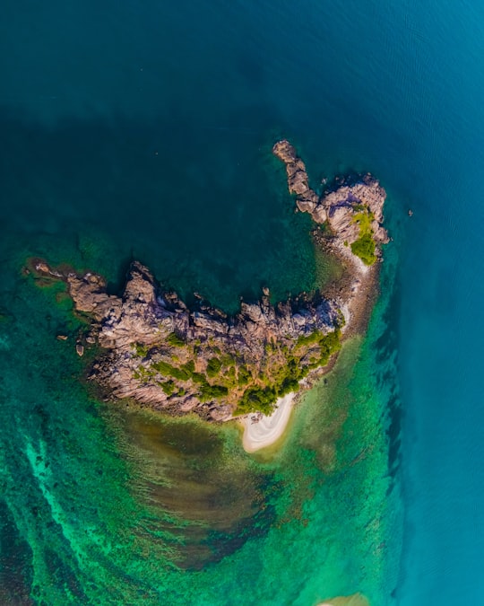 aerial view of island in the middle of the sea in Redang Island Malaysia
