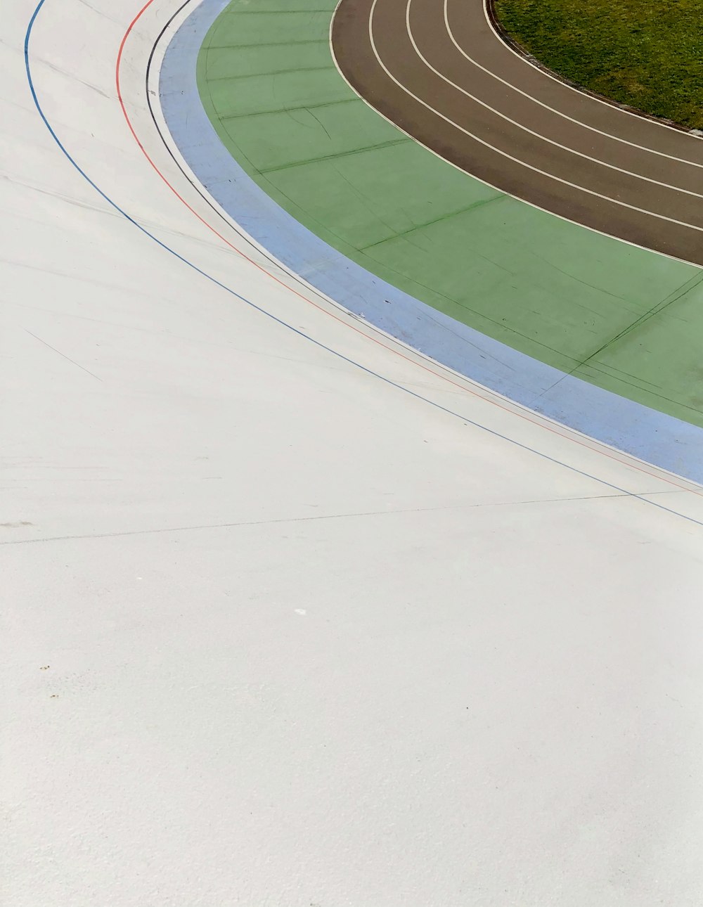 blue red and white round tunnel