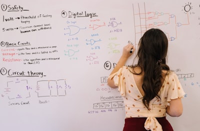 woman in white and red polka dot long sleeve shirt math teams background