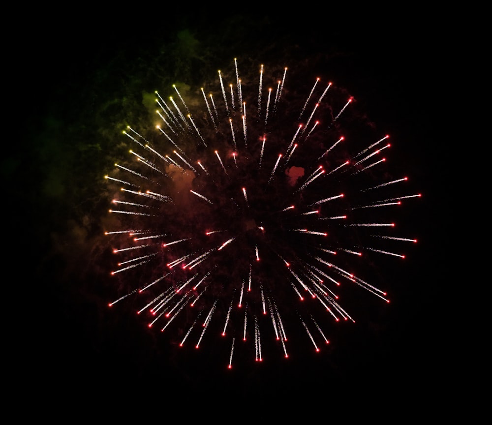 red and green fireworks display