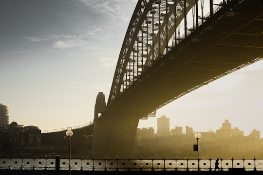 silhouette of bridge during sunset in Sydney Harbour Bridge Australia