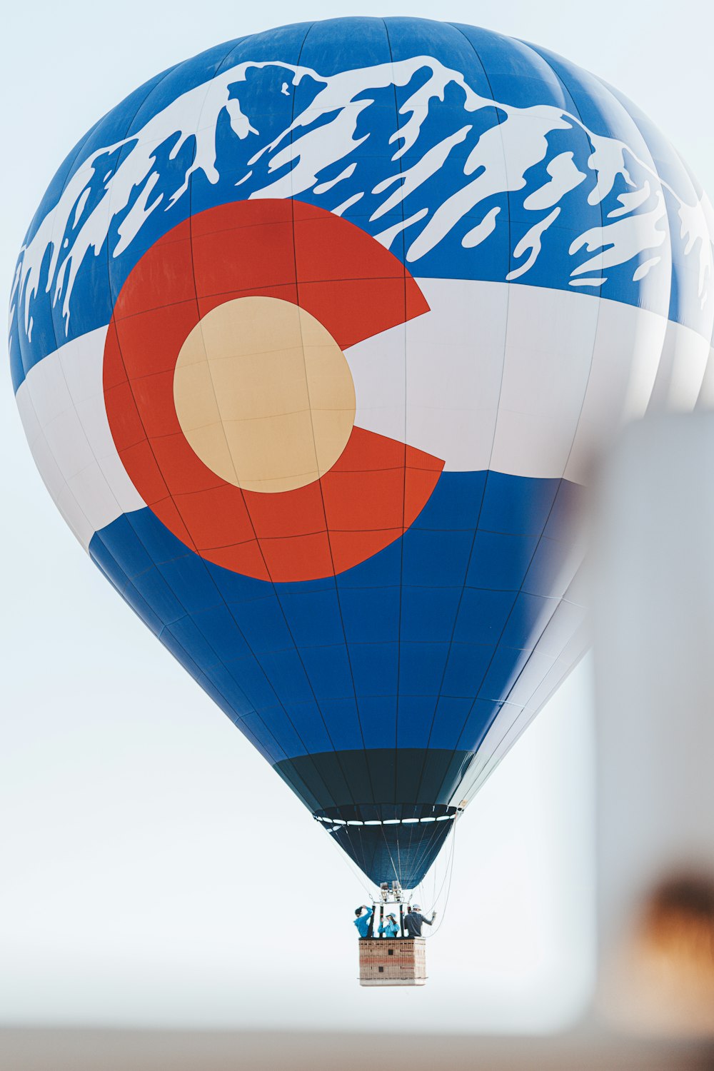 blue red and yellow hot air balloon