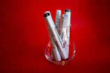 red and white labeled bottles