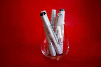 red and white labeled bottles