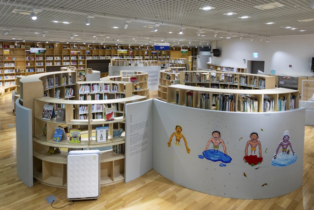 white wooden shelf with books