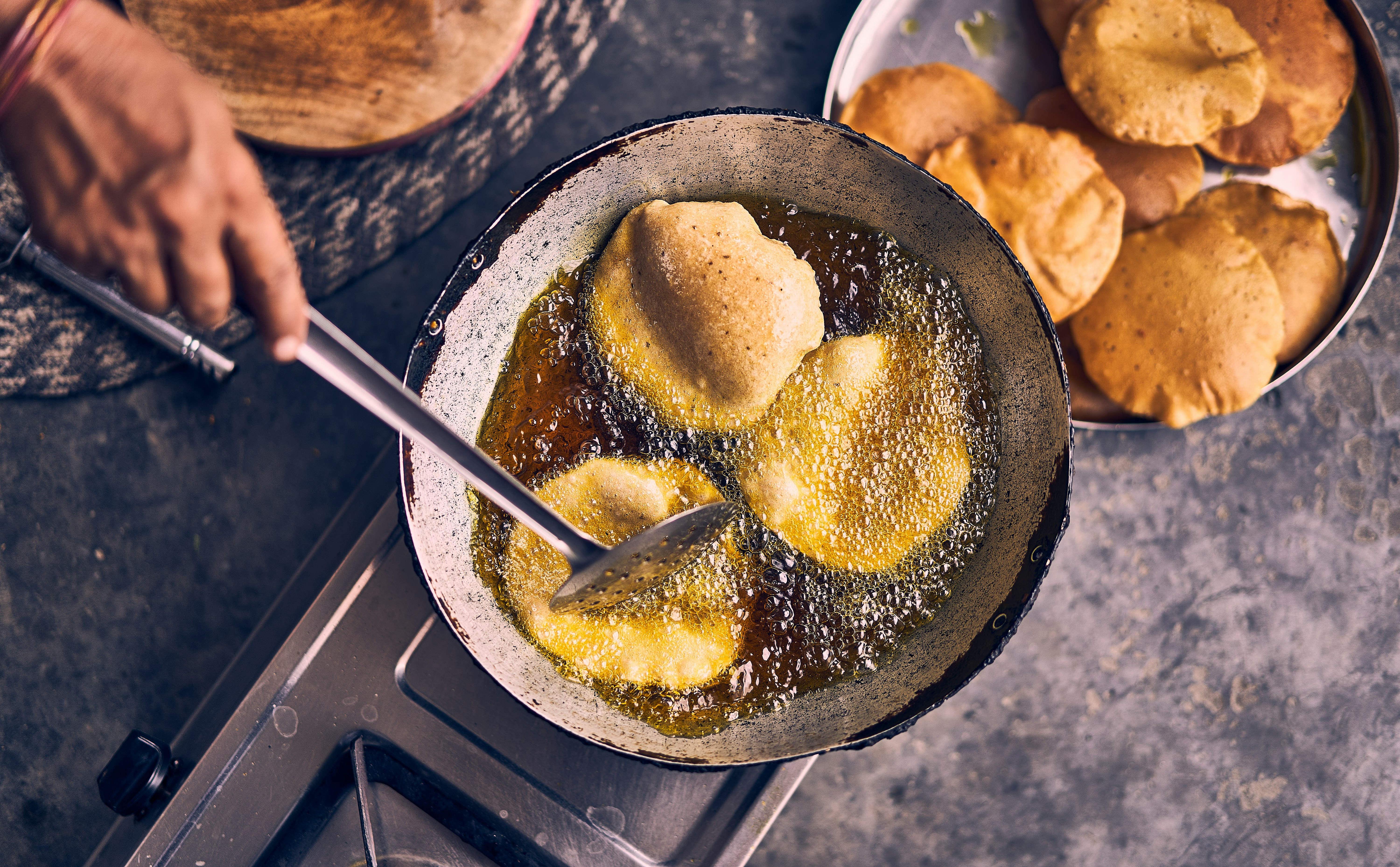 fried food on black pan