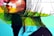 A vibrant street art mural featuring a stylized side profile of a face with bold graphic lines and vivid colors. The artwork combines brush strokes and geometric shapes with a palette of reds, greens, blues, and yellows, creating a dynamic and modern aesthetic.