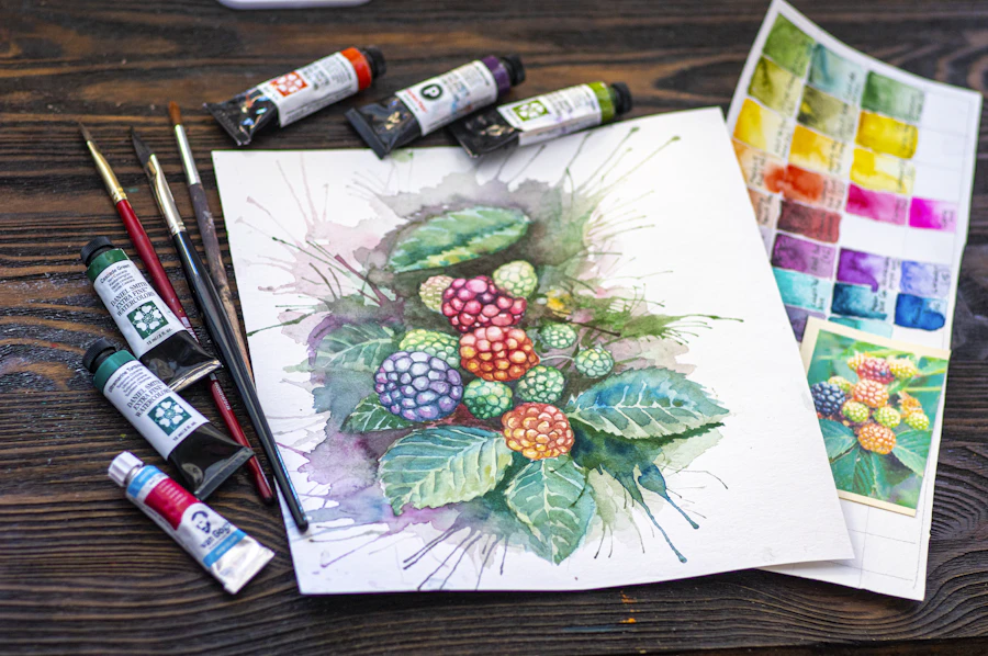 Materiais coloridos para pintura