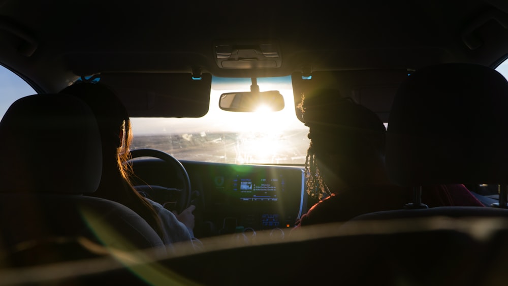 person driving car during night time