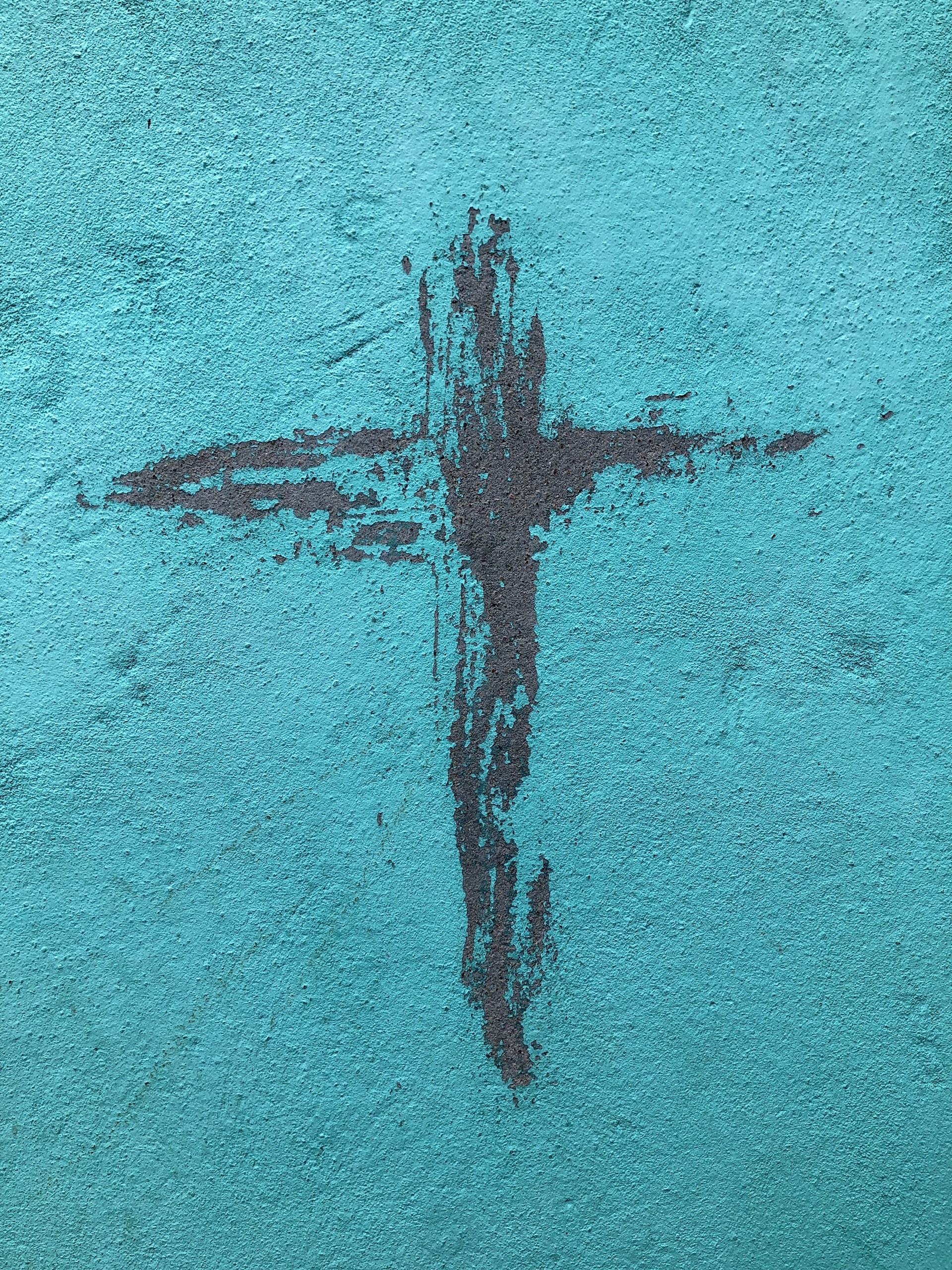 blue and brown painted wall
