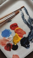 red blue yellow and red paint