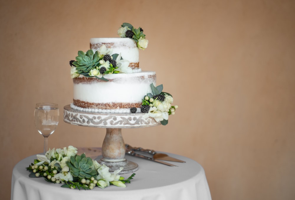 white and brown cake on white ceramic plate