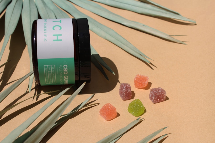 Daily Balance gummy jar in a kitchen flatlay