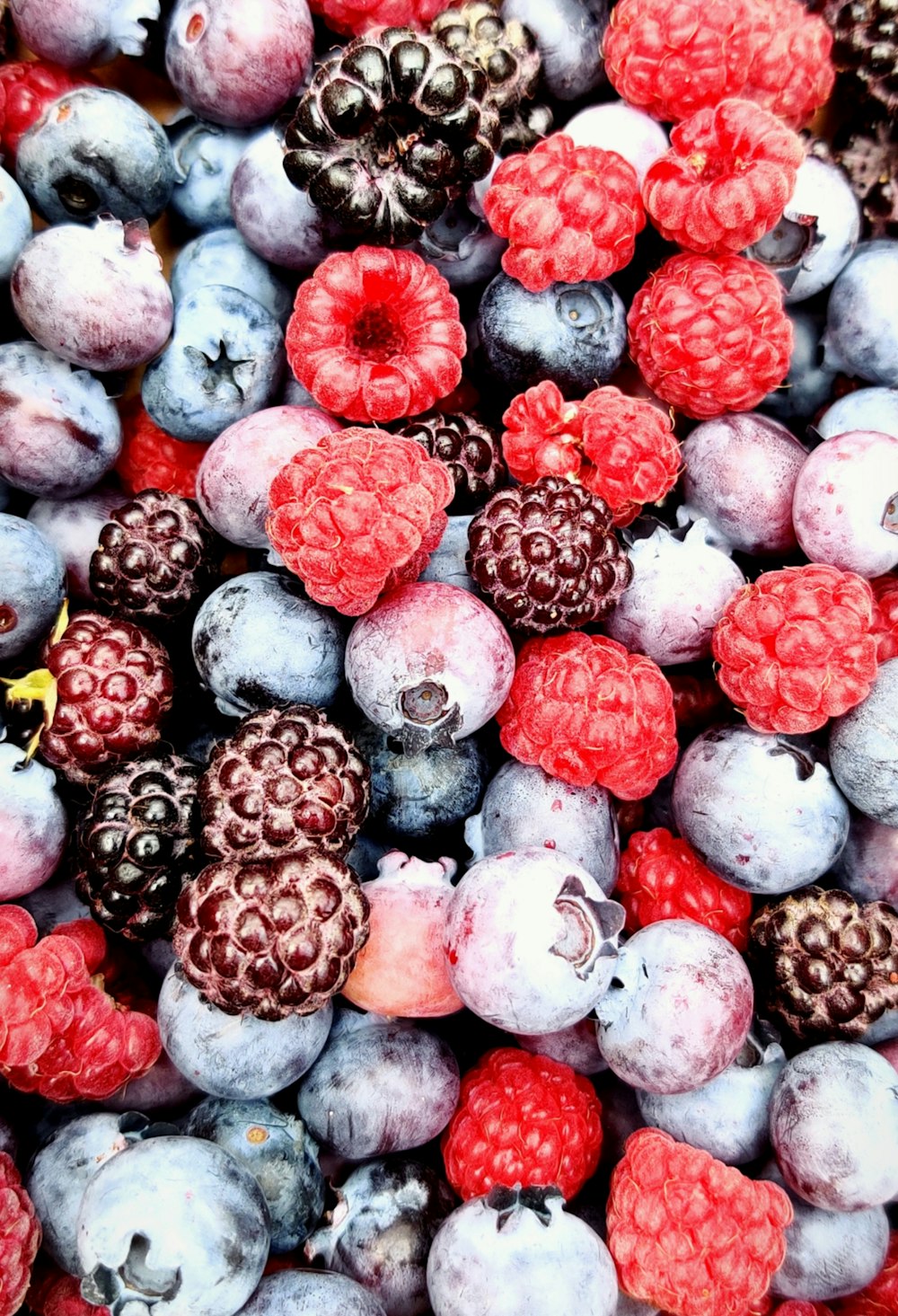 rote und schwarze Beeren auf schwarzer Oberfläche