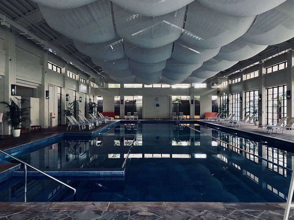 blue and white swimming pool