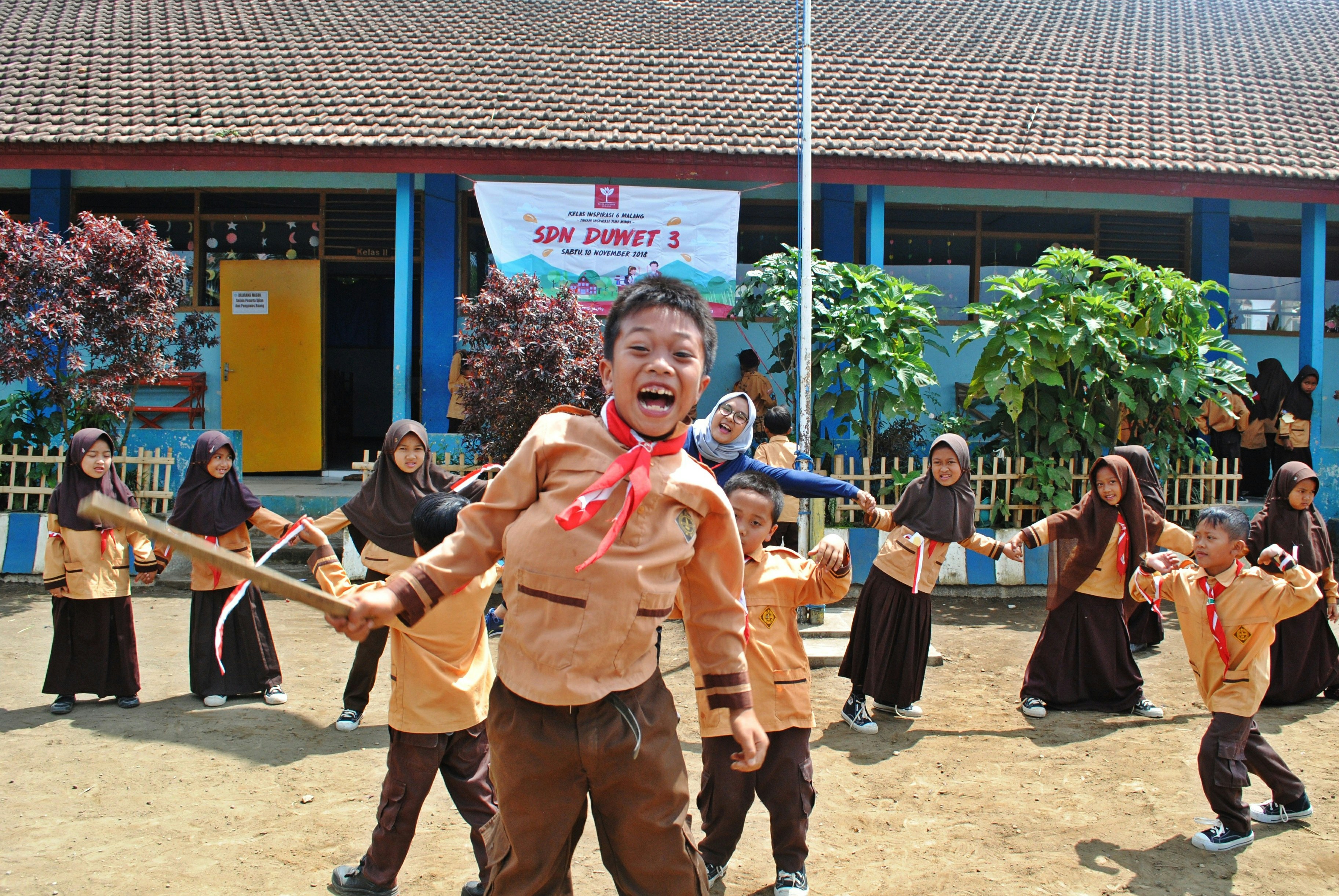 Students playing