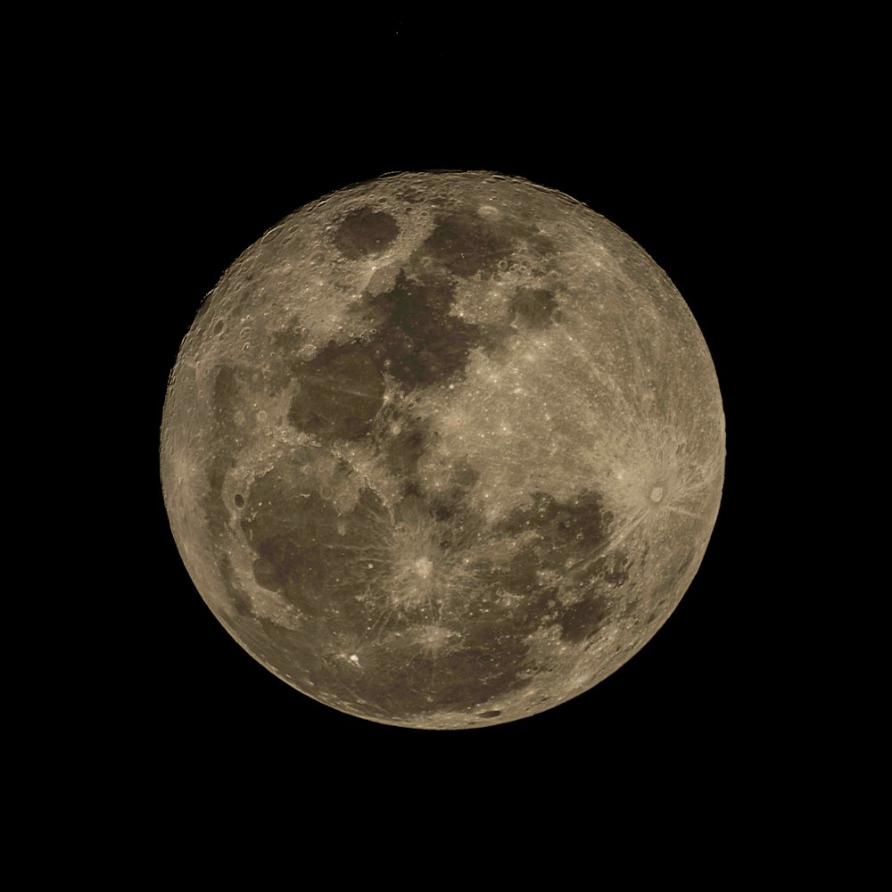 full moon in dark night sky