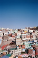 A panoramic view of the colorful houses in Comuna 13.