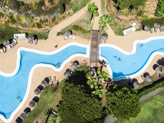 aerial view of swimming pool