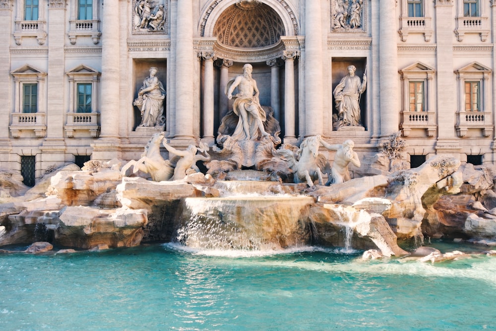 water fountain in front of building