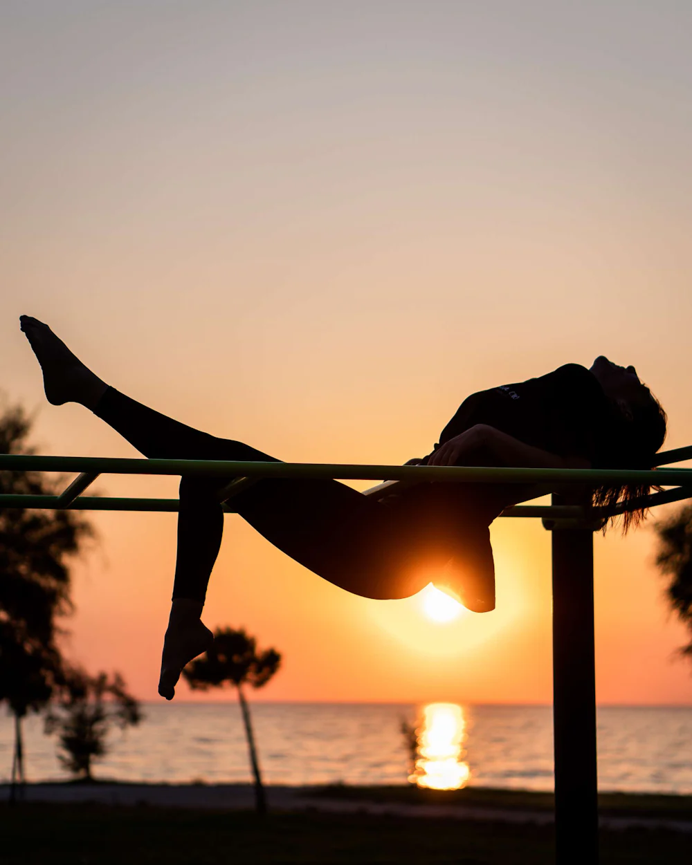 Yoga du soir au coucher de soleil
