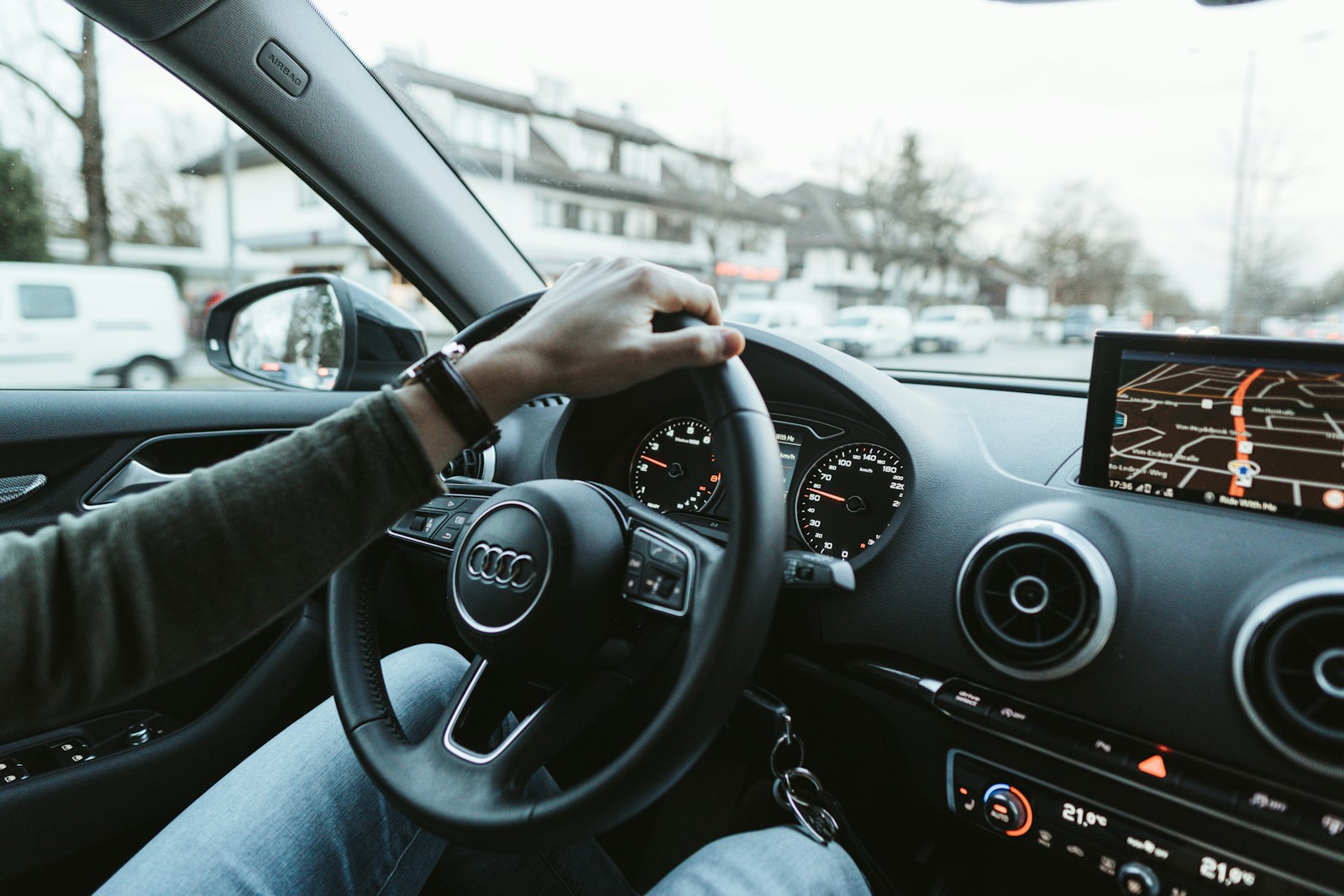 a person driving a car